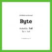byte เขียนเป็นคำไทยว่าอะไร?, คำศัพท์ภาษาอังกฤษ byte ทับศัพท์เป็น ไบต์ อื่น ๆ ไบท์
