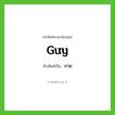 Guy เขียนเป็นคำไทยว่าอะไร?, คำศัพท์ภาษาอังกฤษ Guy ทับศัพท์เป็น กาย