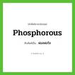 phosphorous เขียนเป็นคำไทยว่าอะไร?, คำศัพท์ภาษาอังกฤษ phosphorous ทับศัพท์เป็น ฟอสฟอรัส