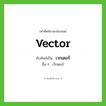 vector เขียนเป็นคำไทยว่าอะไร?, คำศัพท์ภาษาอังกฤษ vector ทับศัพท์เป็น เวกเตอร์ อื่น ๆ เว็กเตอร์